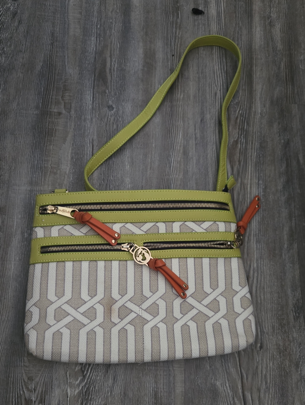 Spartina 449 Lime Green and Orange Trim Crossbody Bag